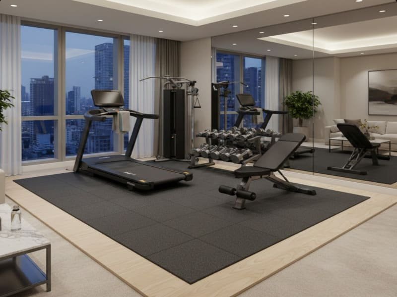 Tableau comparatif des dalles en caoutchouc et des rouleaux de moquette